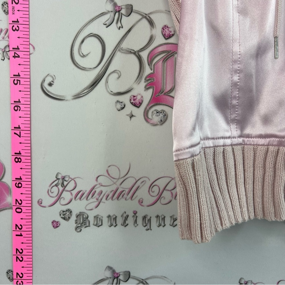 DKNY vest zip up shiny light pink y2k rare Satin Pink Sleeveless Zip Front Vest - Picture 3 of 11
